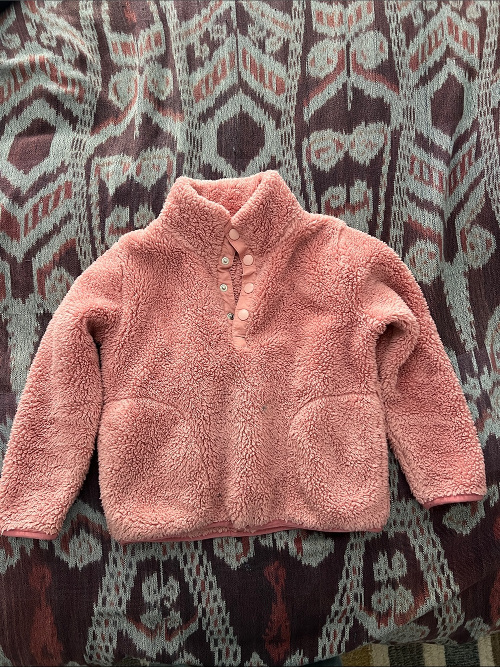 Crewcuts Girls Plush Sherpa Pullover - Dusty Rose Pink